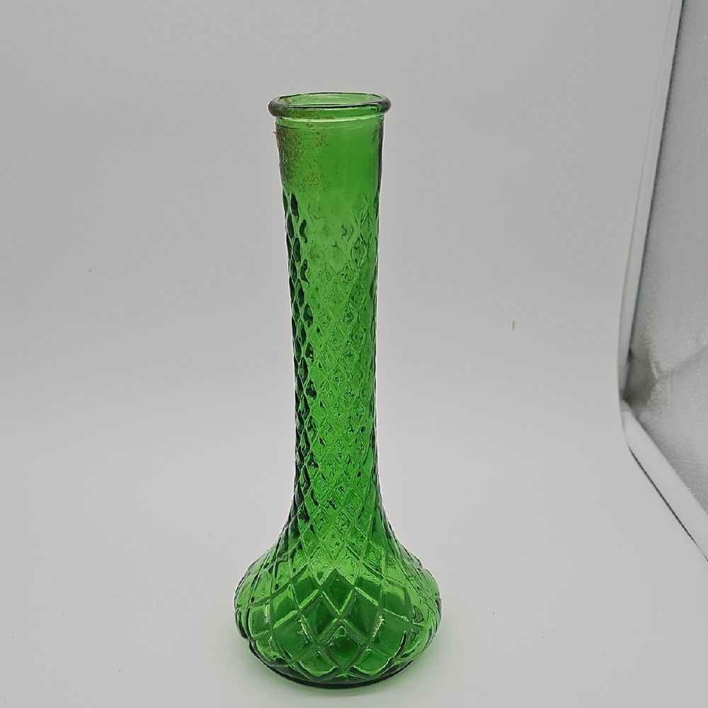 Vintage Green Glass Vase
